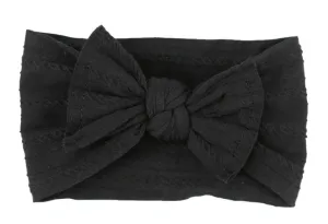 Onxy Black Cable Knit Nylon Headwrap