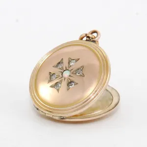 Opal Floral Starburst Locket