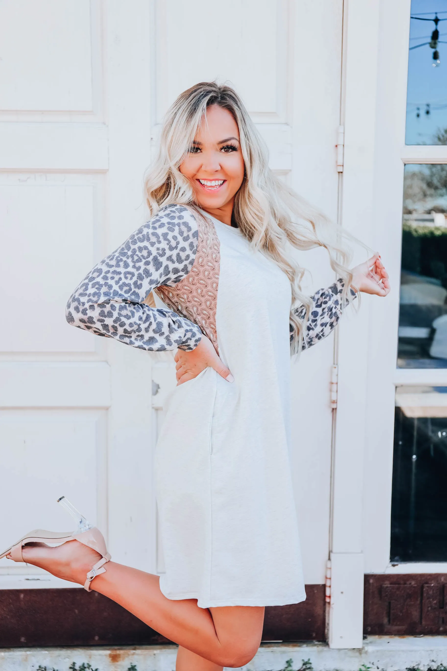Panthera Paisley T-Shirt Dress - Oatmeal