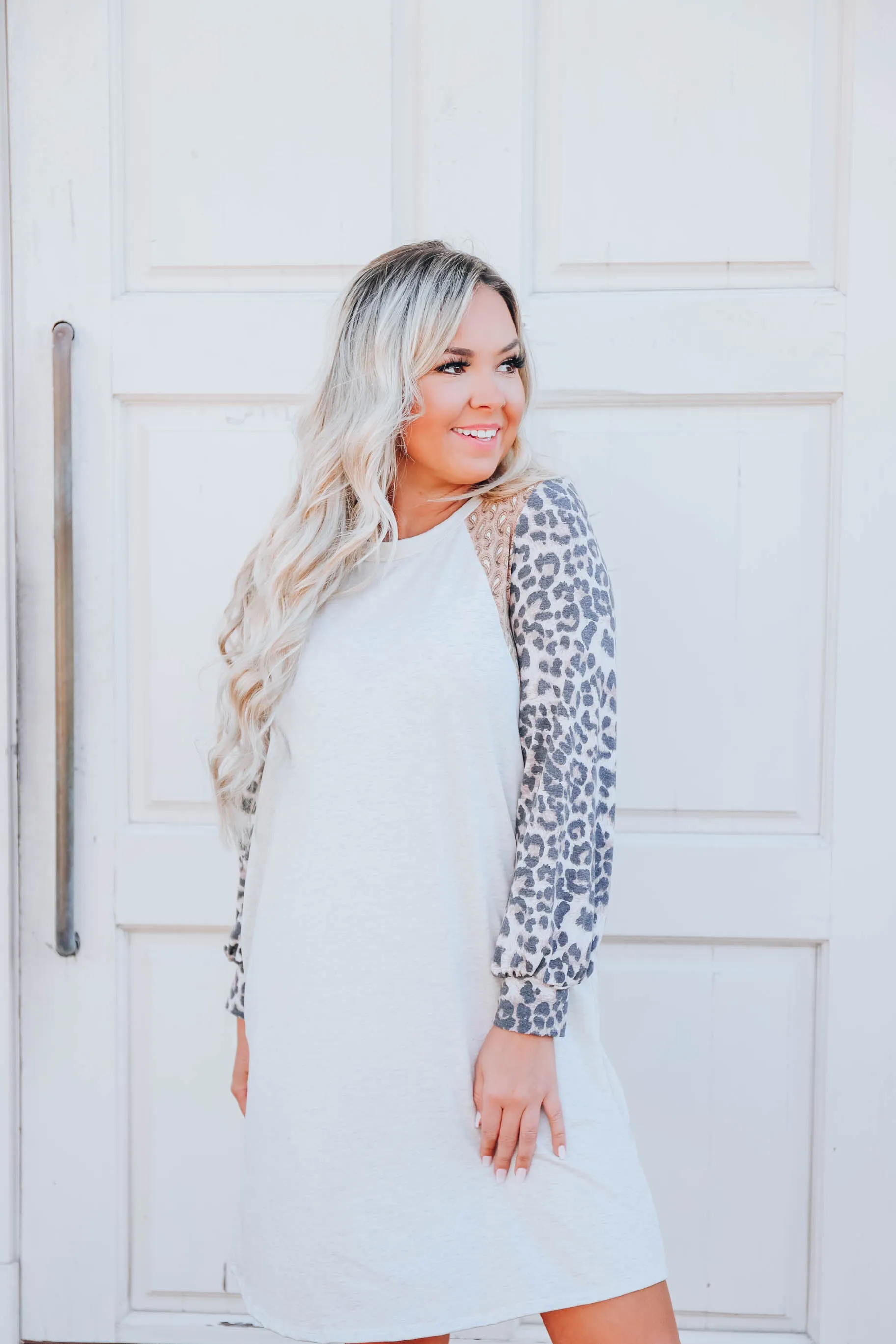 Panthera Paisley T-Shirt Dress - Oatmeal