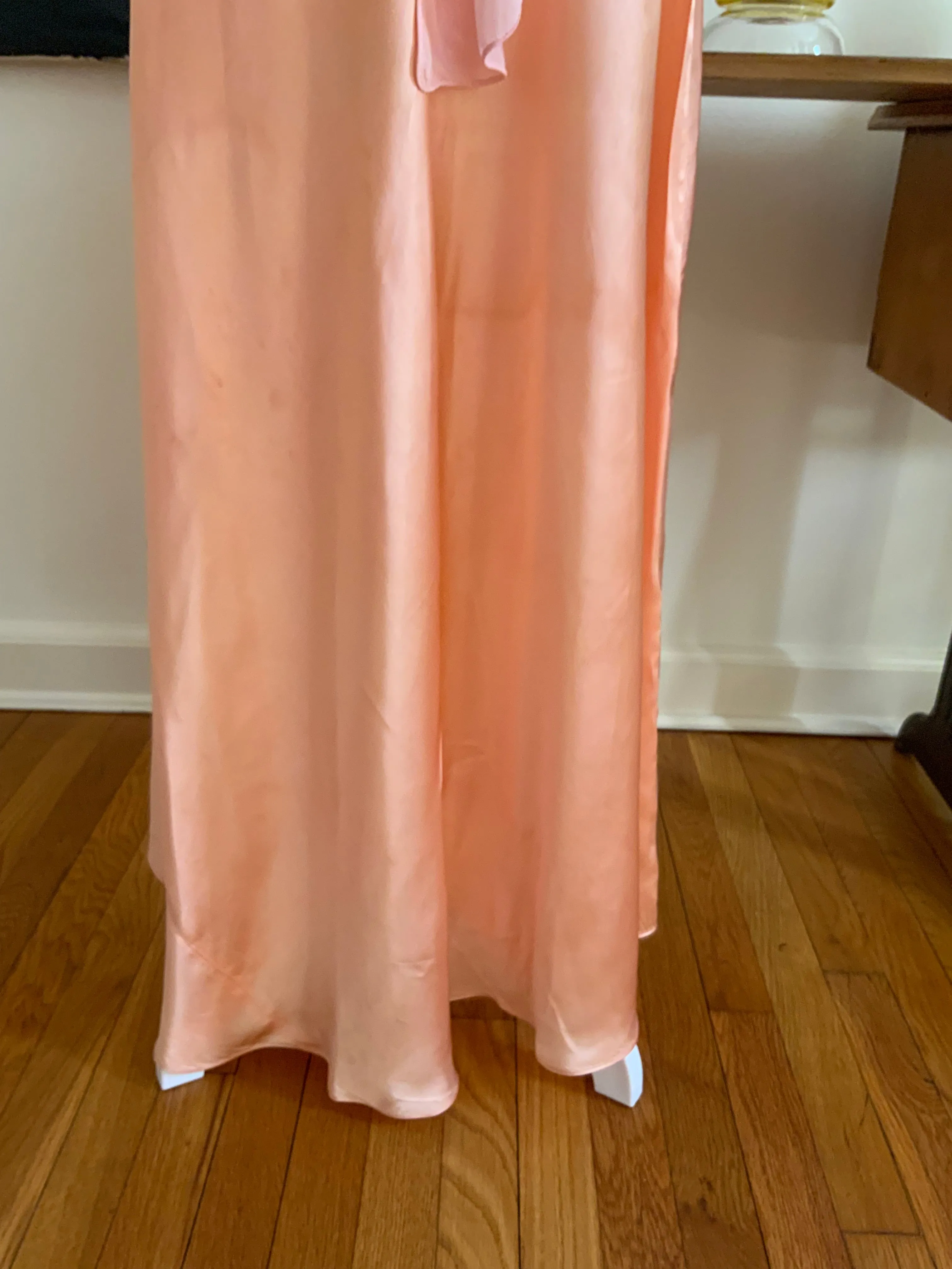 Peach Silk Clover Nightgown - 50s - 50C