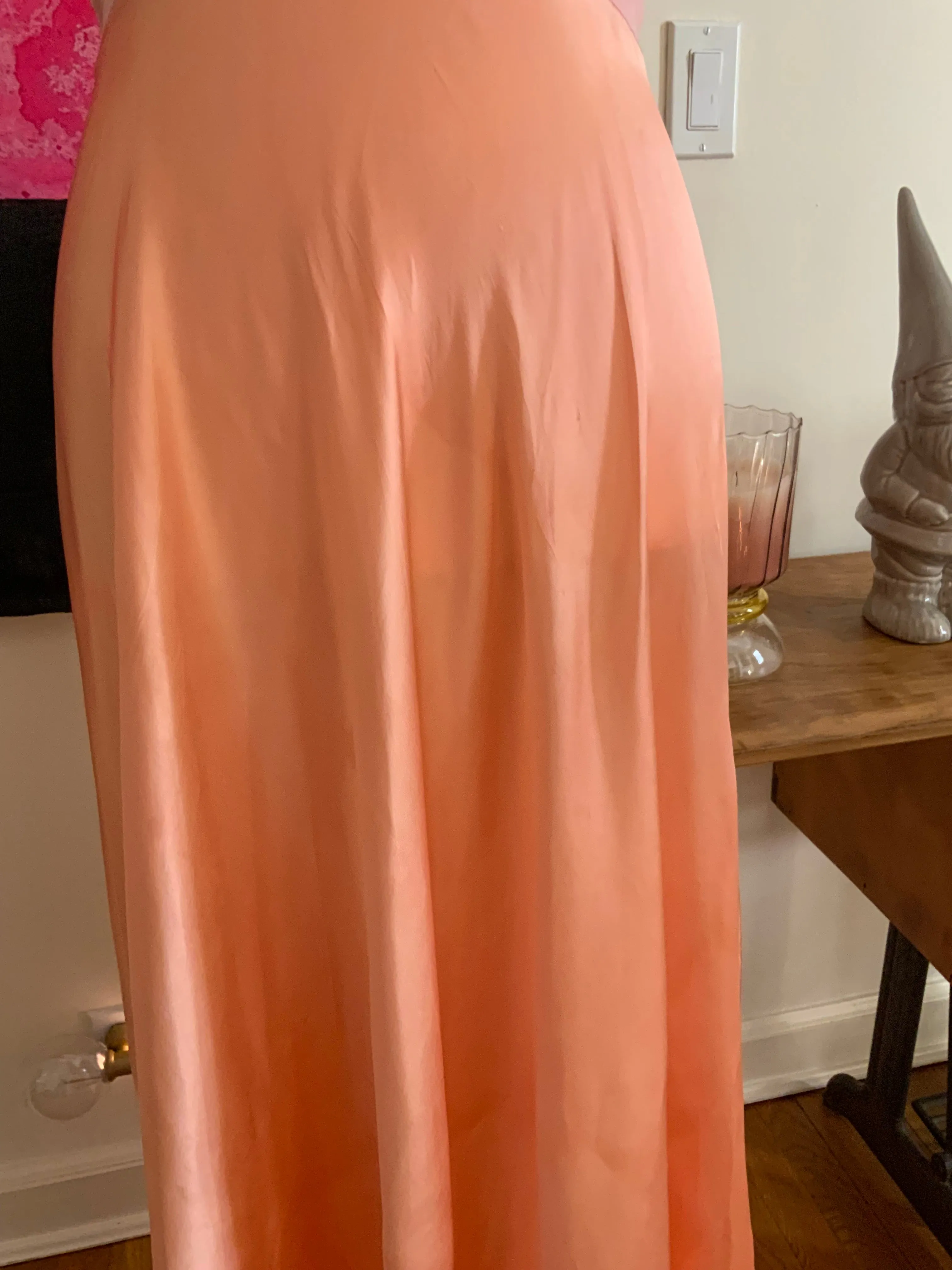 Peach Silk Clover Nightgown - 50s - 50C