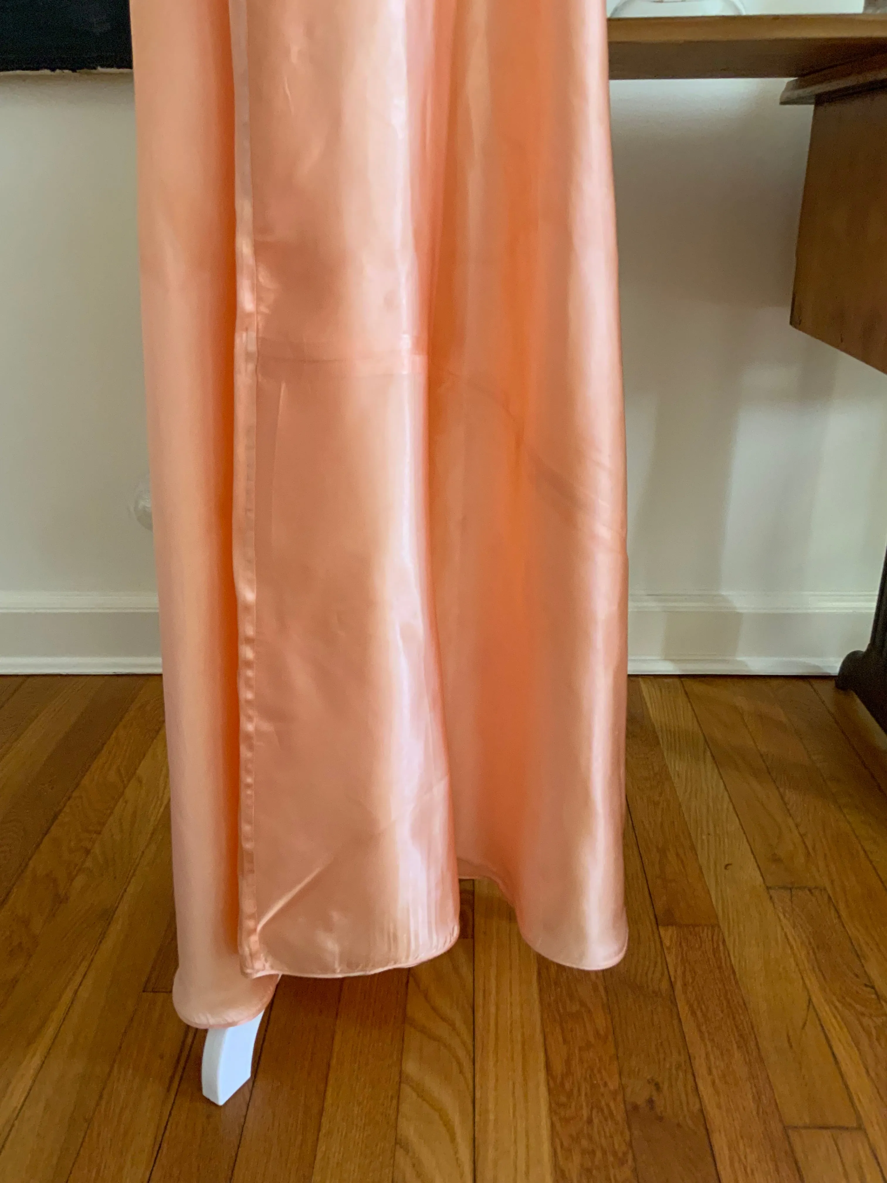 Peach Silk Clover Nightgown - 50s - 50C