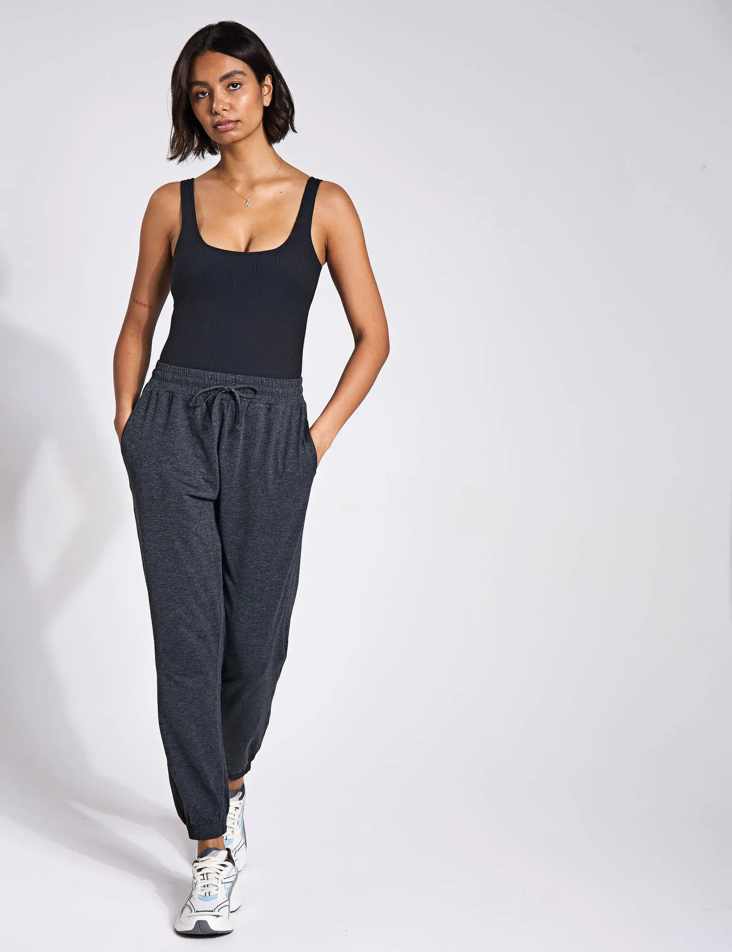 Penny Square Neck Bodysuit - Black