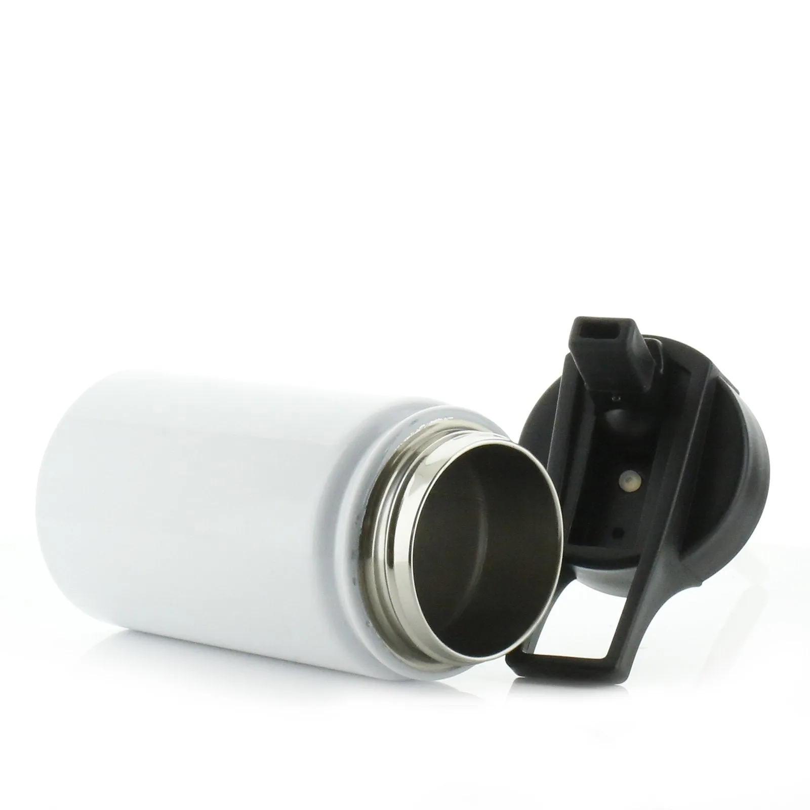 Personalised Alpaca Unicorn and Name White Sports Flask