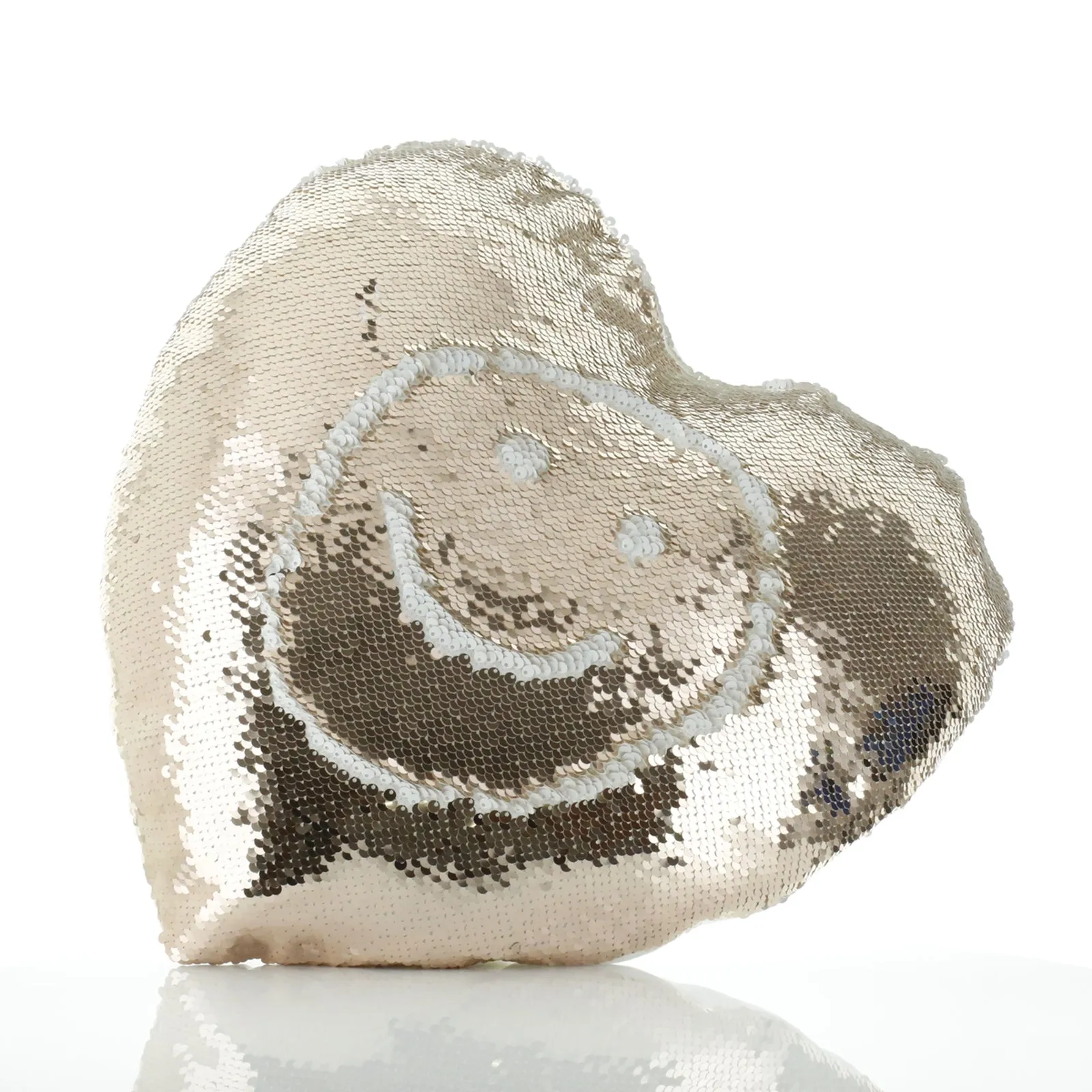 Personalised Sequin Heart Cushion with Brown Owl Yellow Flowers and Cute Text