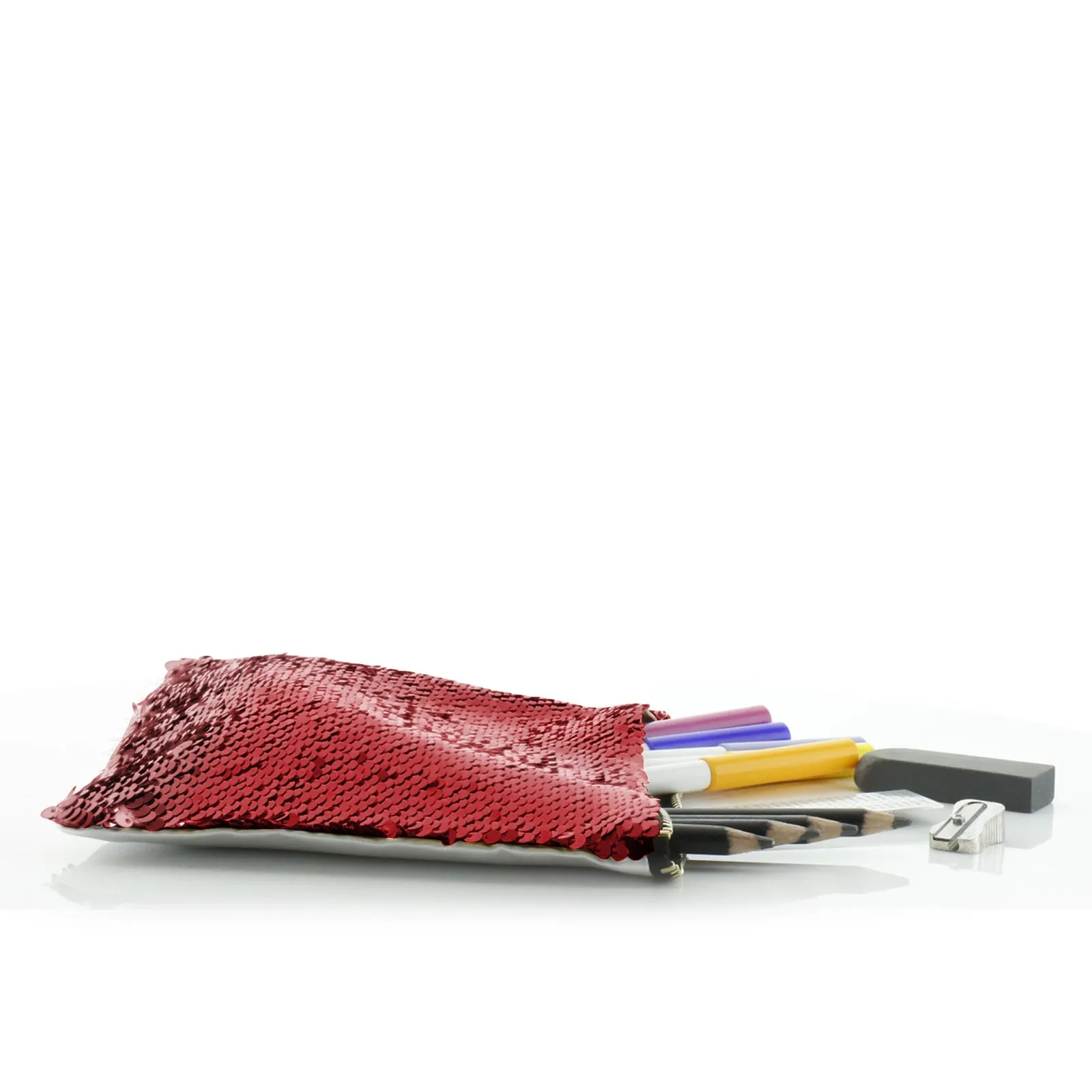Personalised Sequin Zip Bag with Welcoming Text and Embracing Mum and Baby Hippos