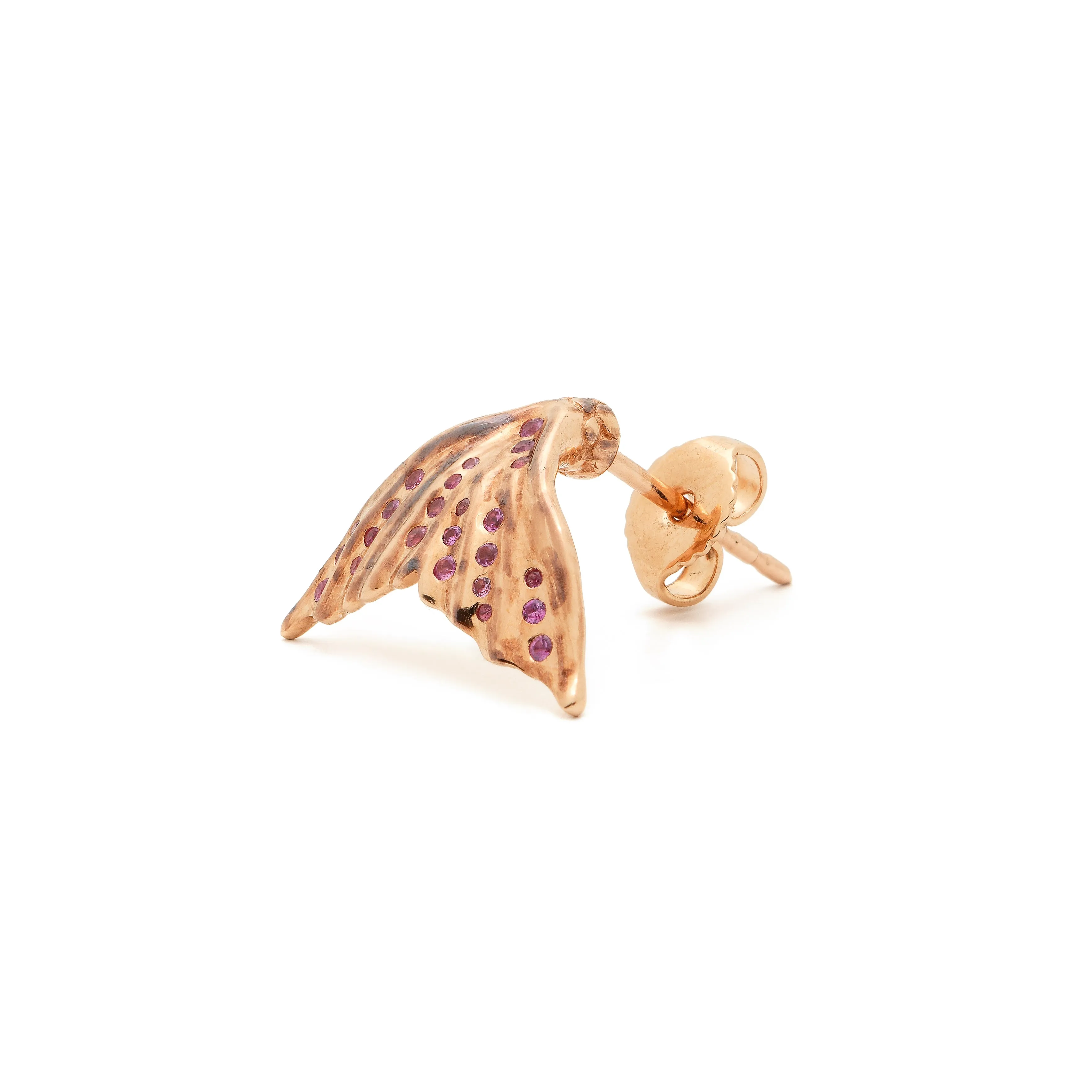 Pink Sapphire Flipper Stud Earring