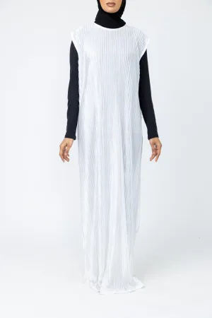Pleated Slip Dress - White