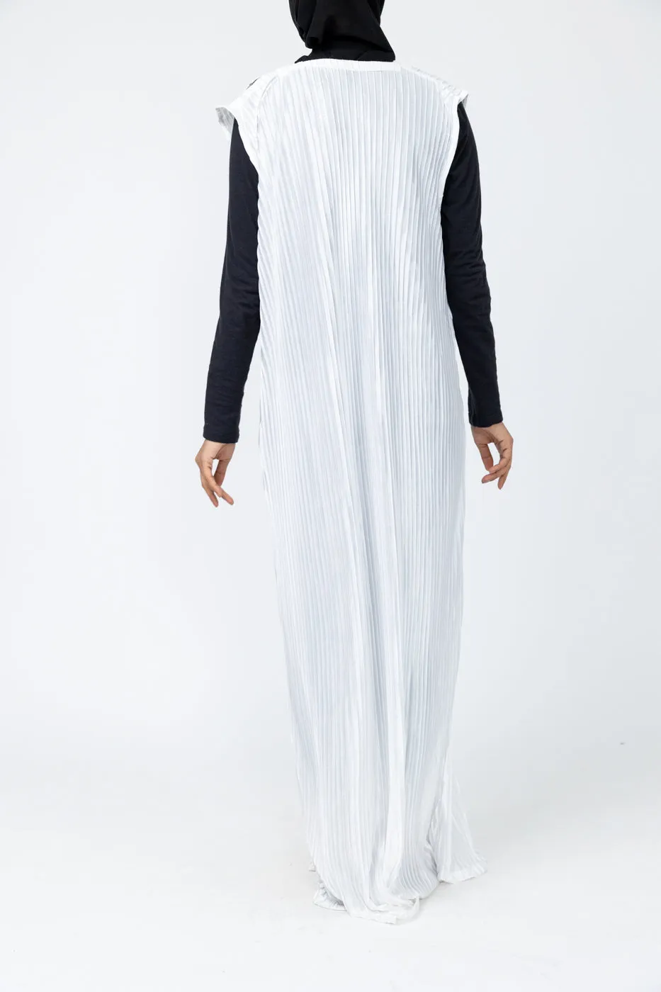 Pleated Slip Dress - White