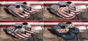 PRE-PACK FLIP FLOPS ASSORTMENT PATRIOTIC STYLES (12 PAIRS/CASE)