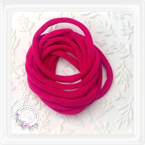 ⋅ Premium Stretchy Nylon Headbands ⋅ Raspberry ⋅ Pack of 10 ⋅