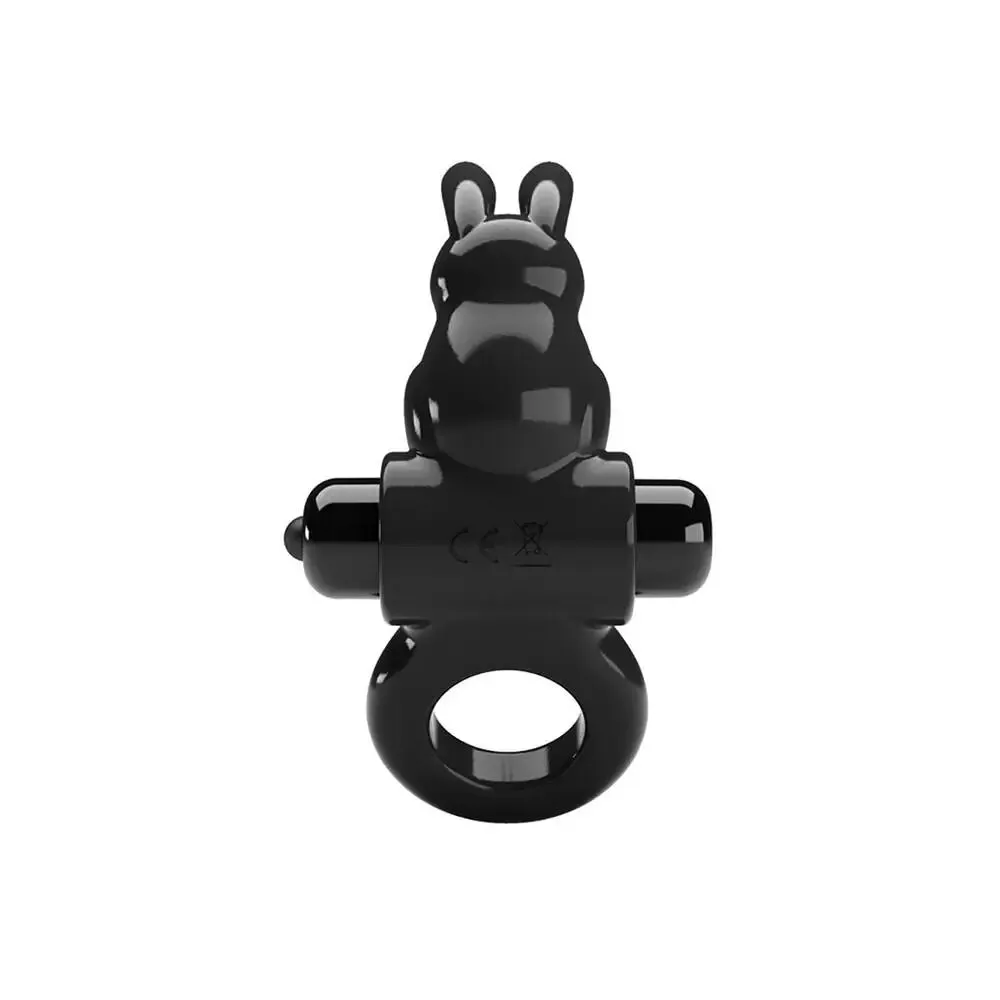 Pretty Love Stretchy Black Multi-speed Vibrating Rabbit Cock Ring