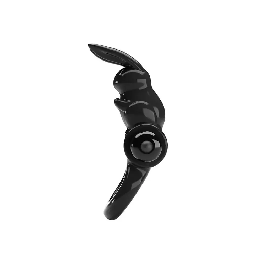 Pretty Love Stretchy Black Multi-speed Vibrating Rabbit Cock Ring