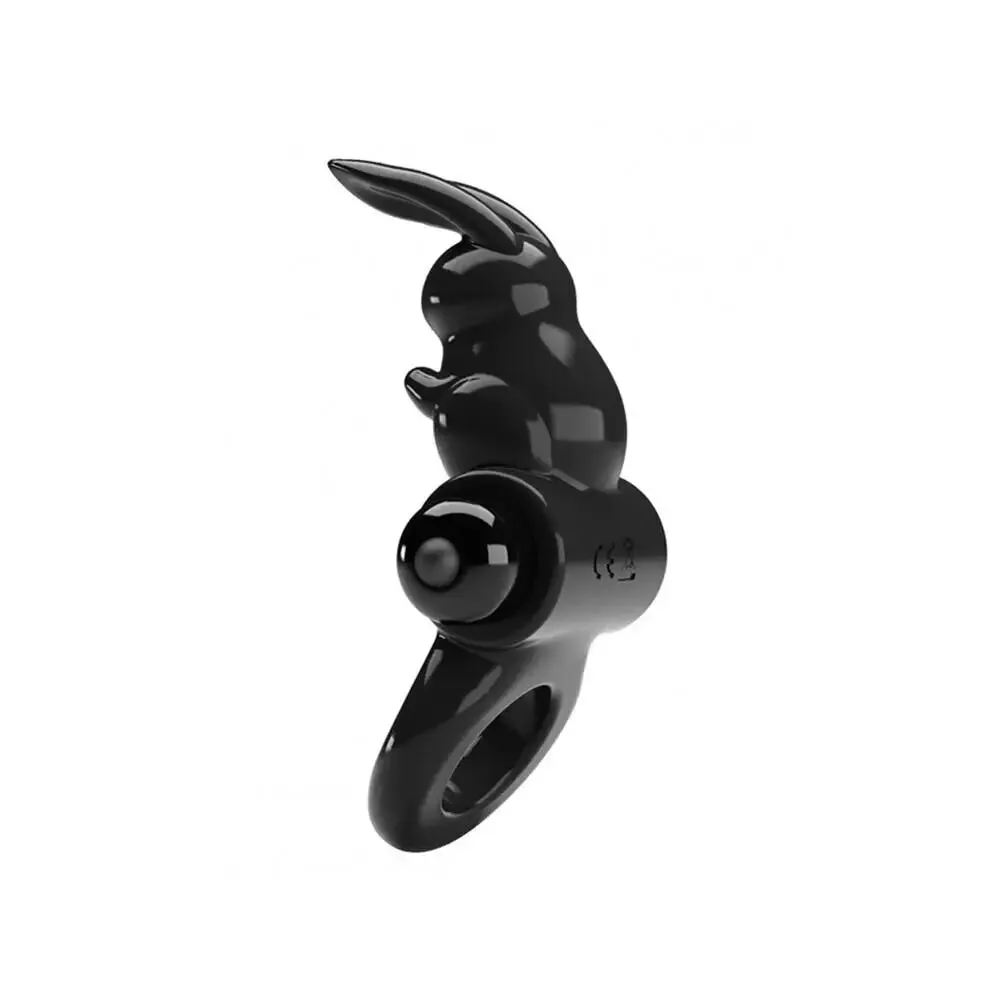 Pretty Love Stretchy Black Multi-speed Vibrating Rabbit Cock Ring