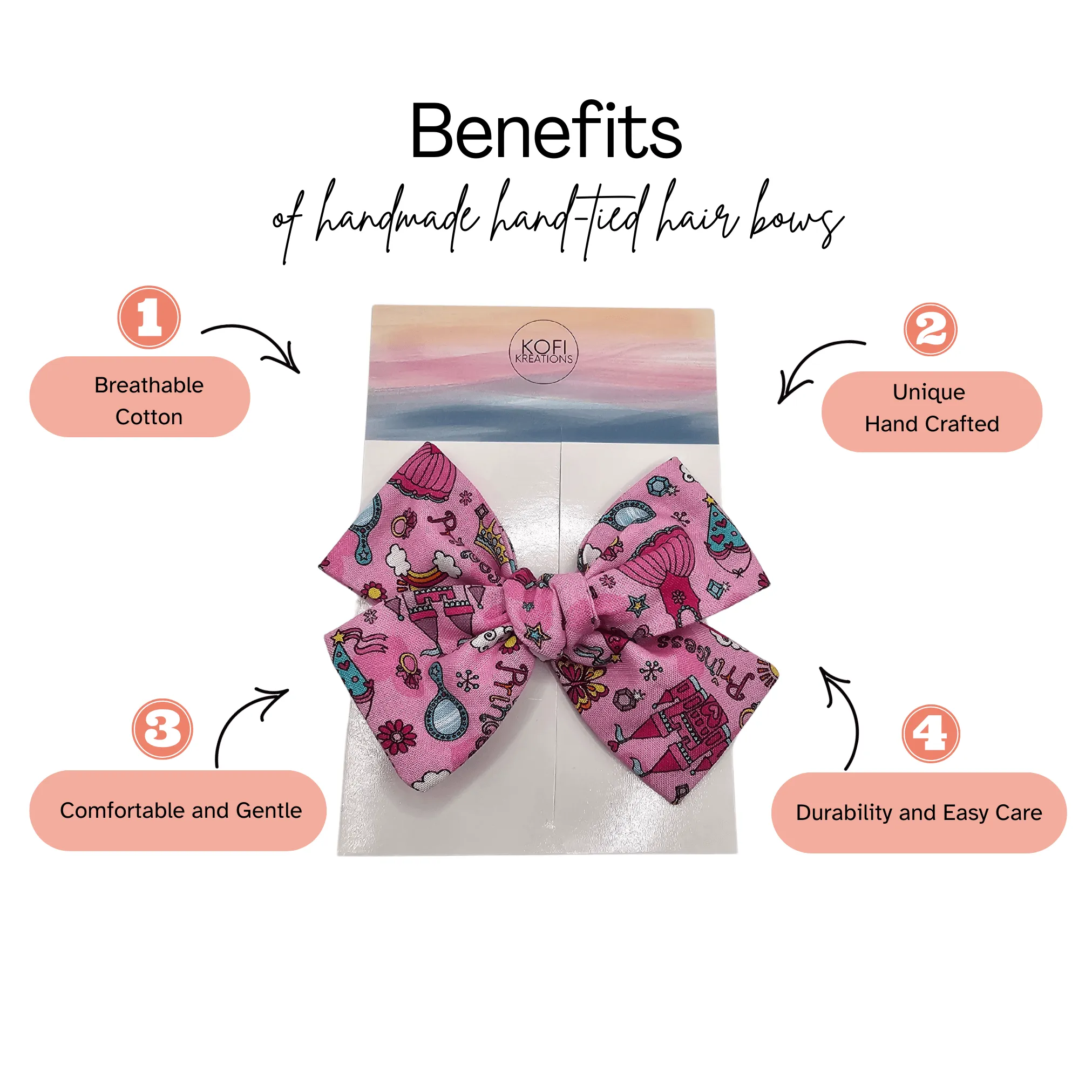 Rainbow Ribbons Hand-Tied Hair Bow