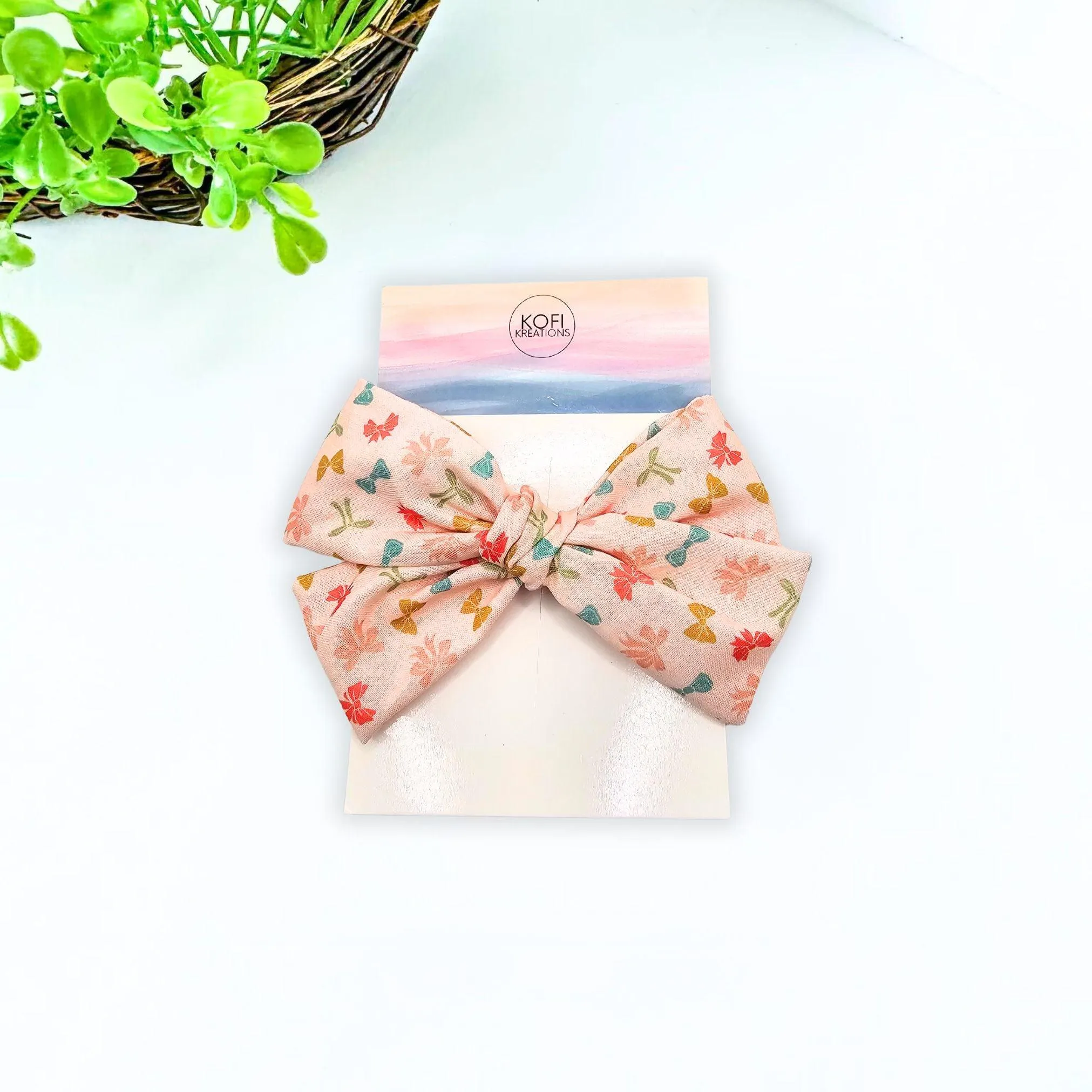 Rainbow Ribbons Hand-Tied Hair Bow