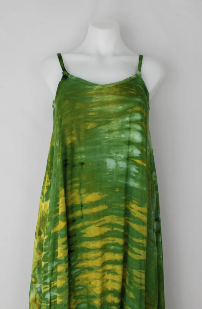 Rayon Slip on Maxi Dress - size XS- Grass is Greener snakeskin