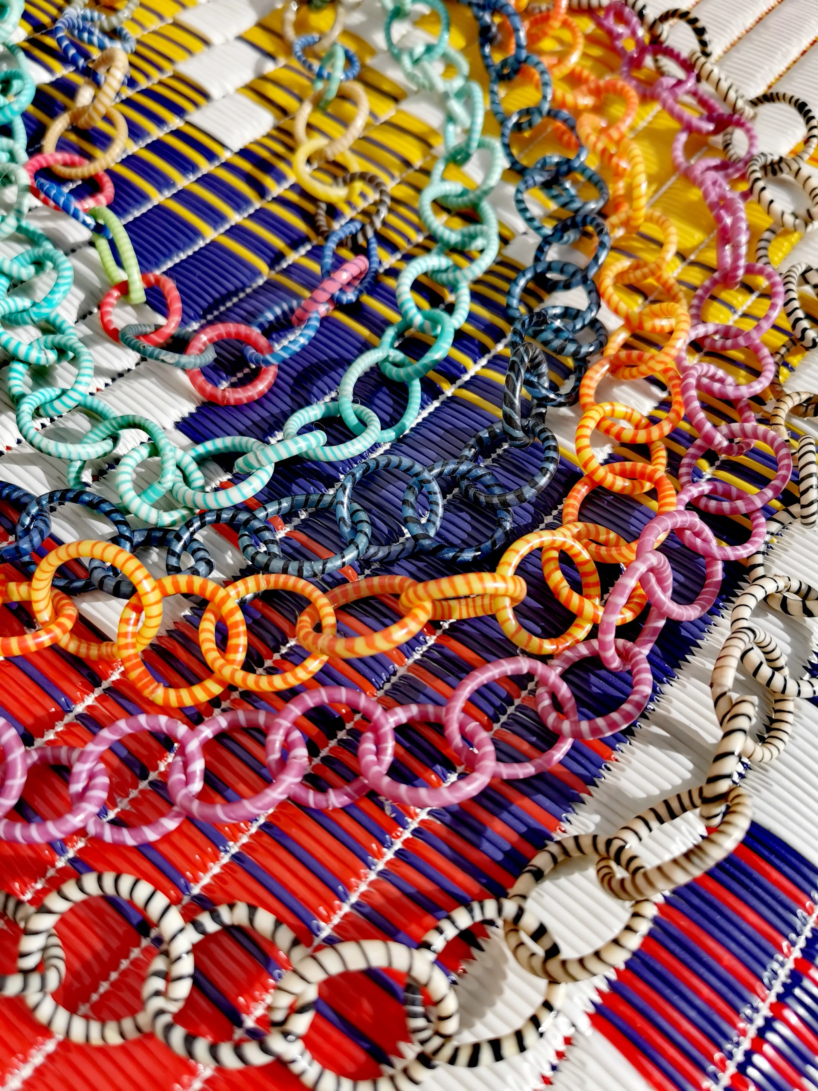 Recycled plastic chain necklace