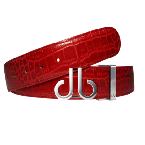 Red Crocodile strap with Classic Druh db silver buckle