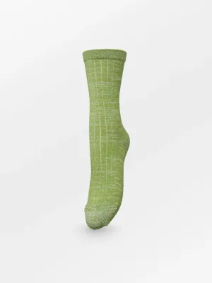 Rib Glitter Sock - Campsite Green