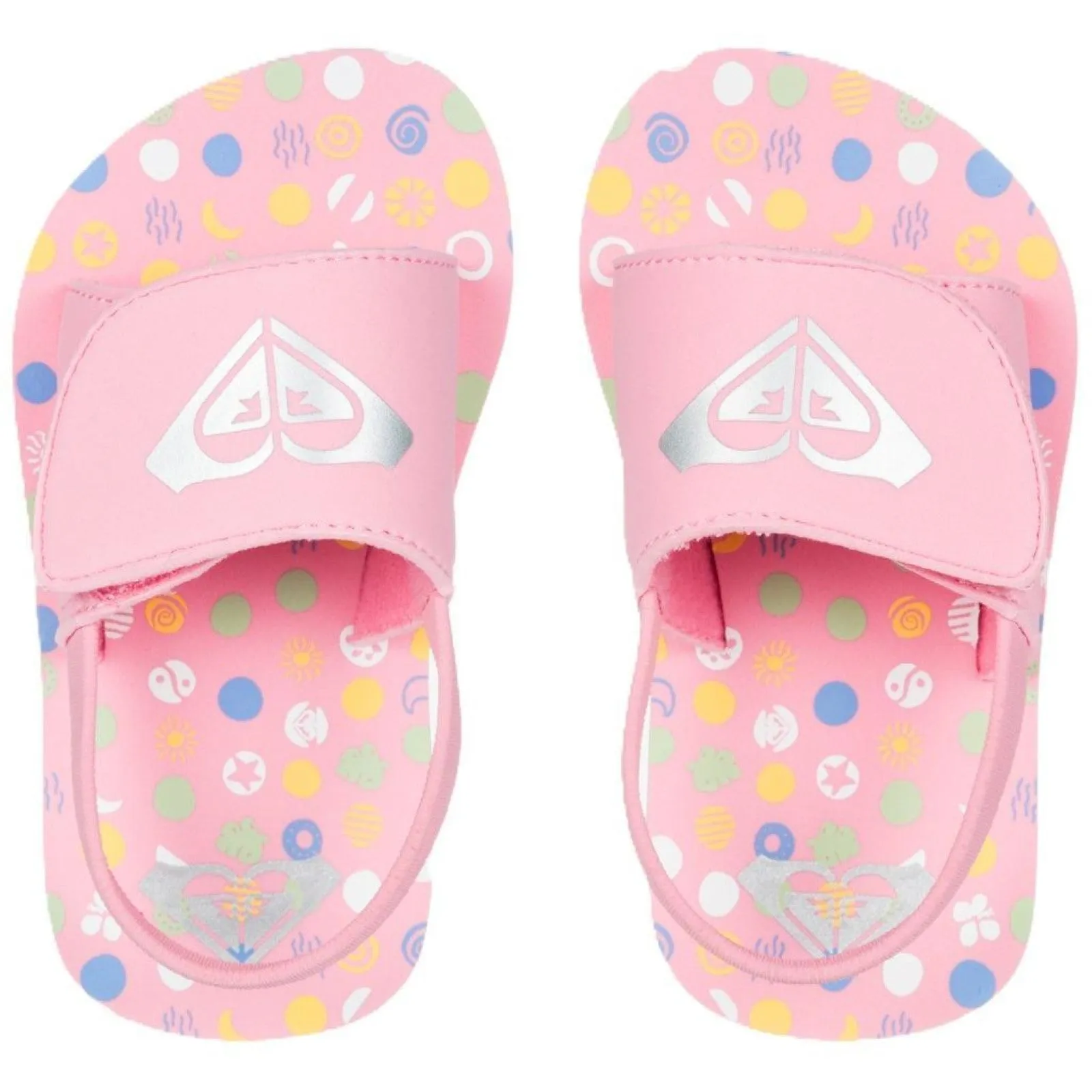 Roxy Infant Kids Finn Strappy Floral Flip Flops Sandals