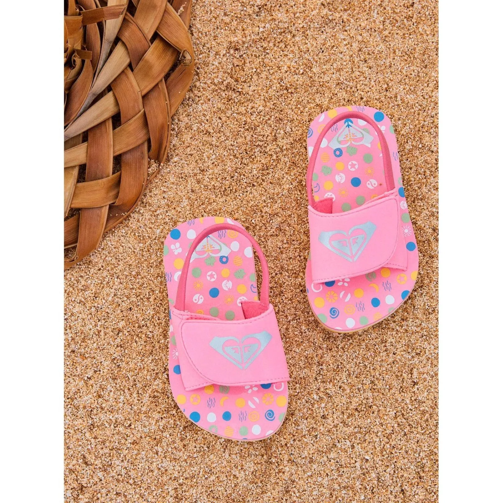 Roxy Infant Kids Finn Strappy Floral Flip Flops Sandals