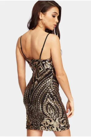 Sequin Strappy Mini Dress