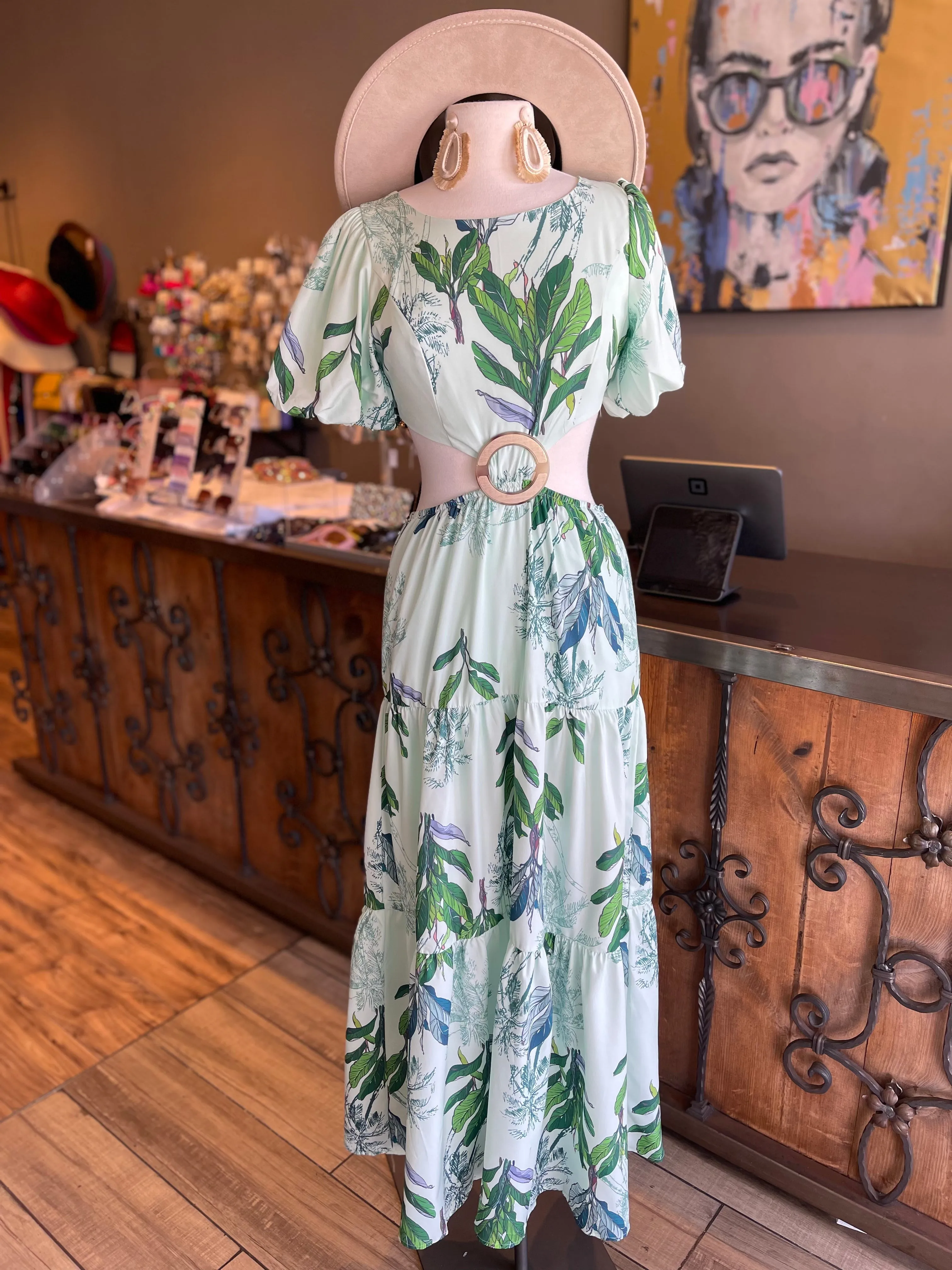 Short Sleeve Cut Out Maxi