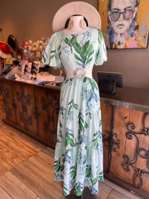 Short Sleeve Cut Out Maxi