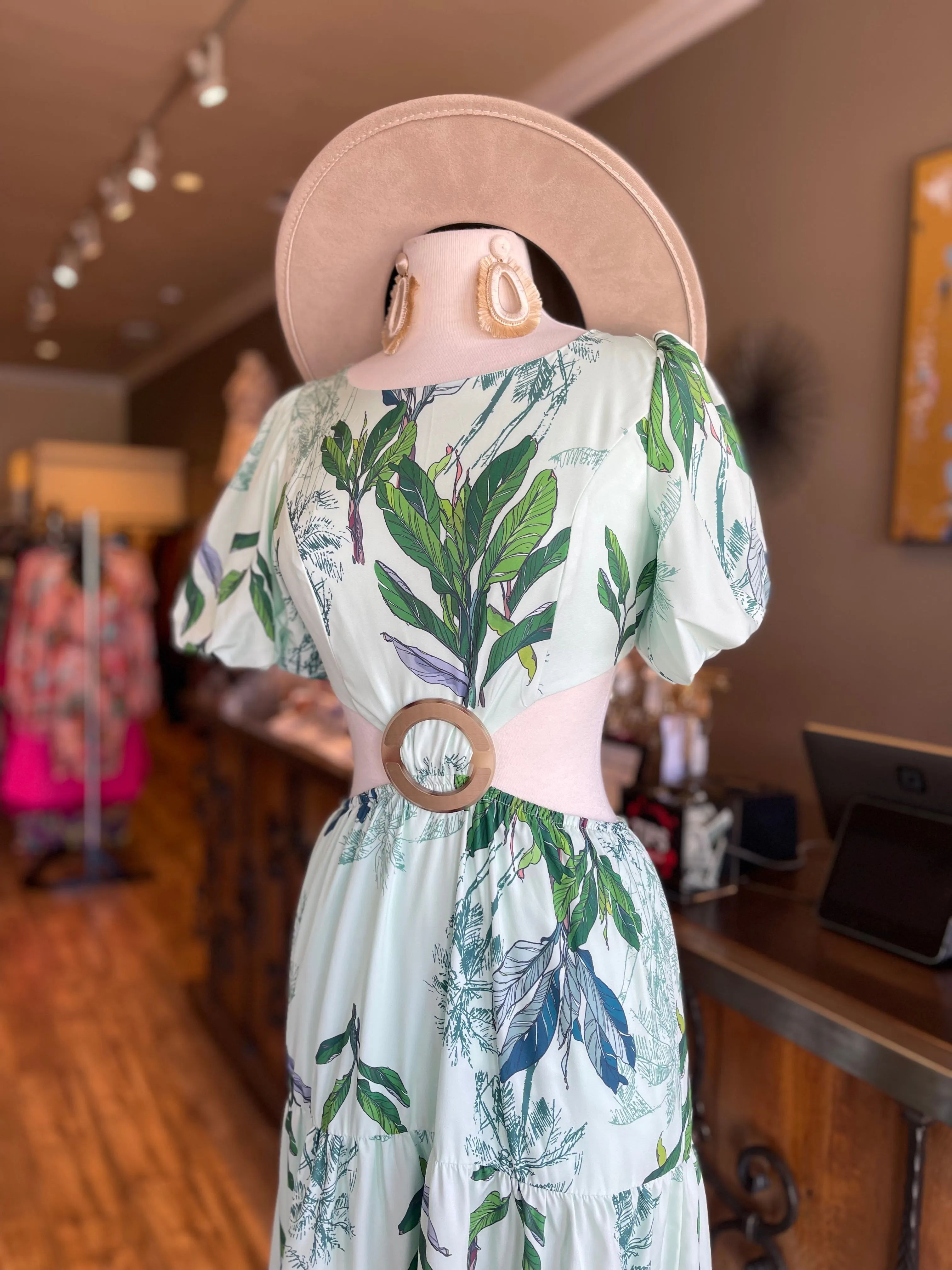 Short Sleeve Cut Out Maxi