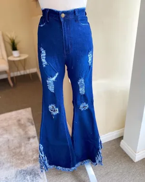 Side Fringy Bell Jeans