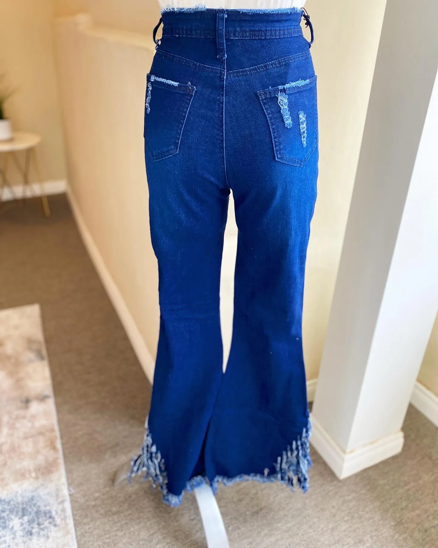 Side Fringy Bell Jeans