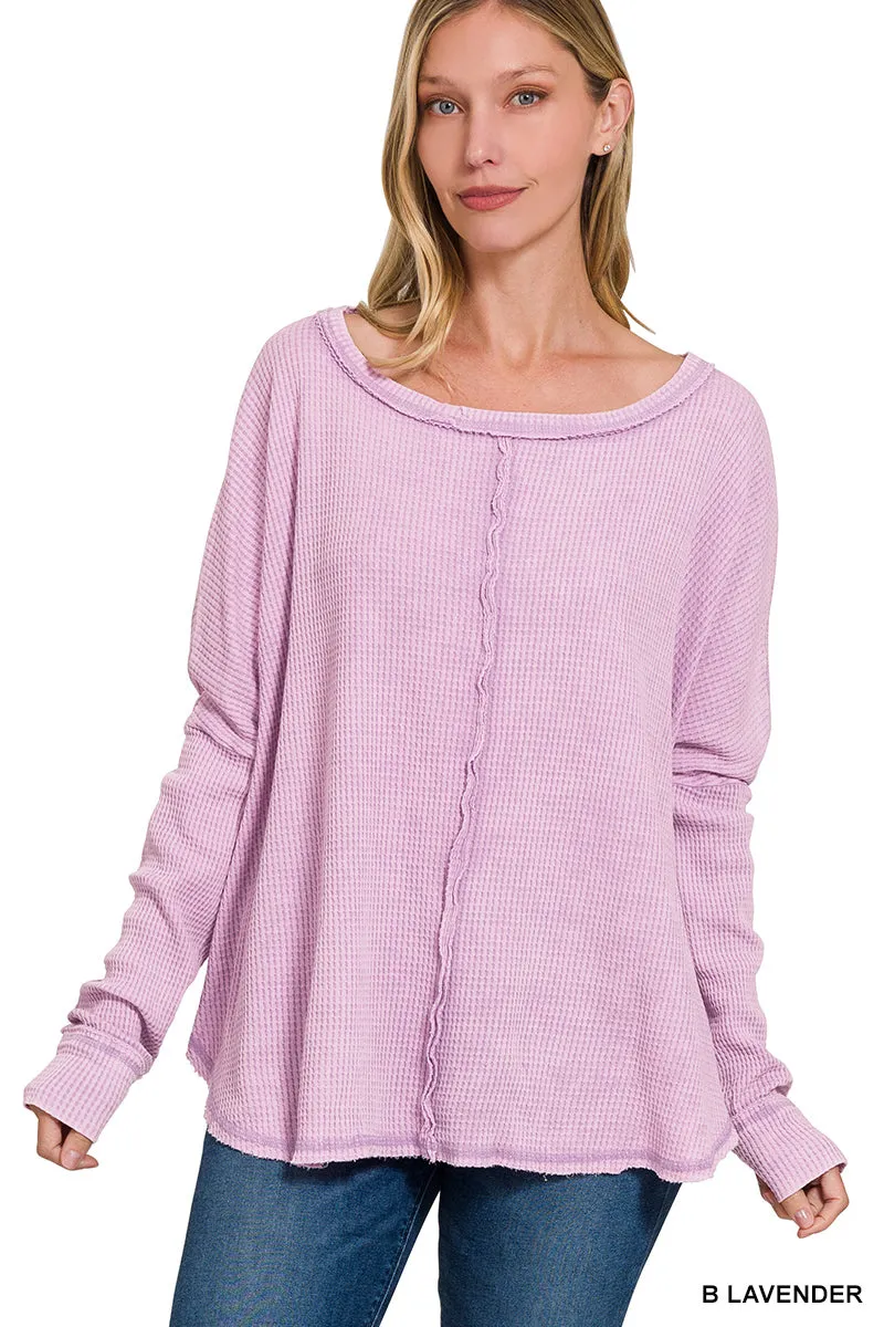 Smothered-Up in Baby Waffles Top in Ash Black