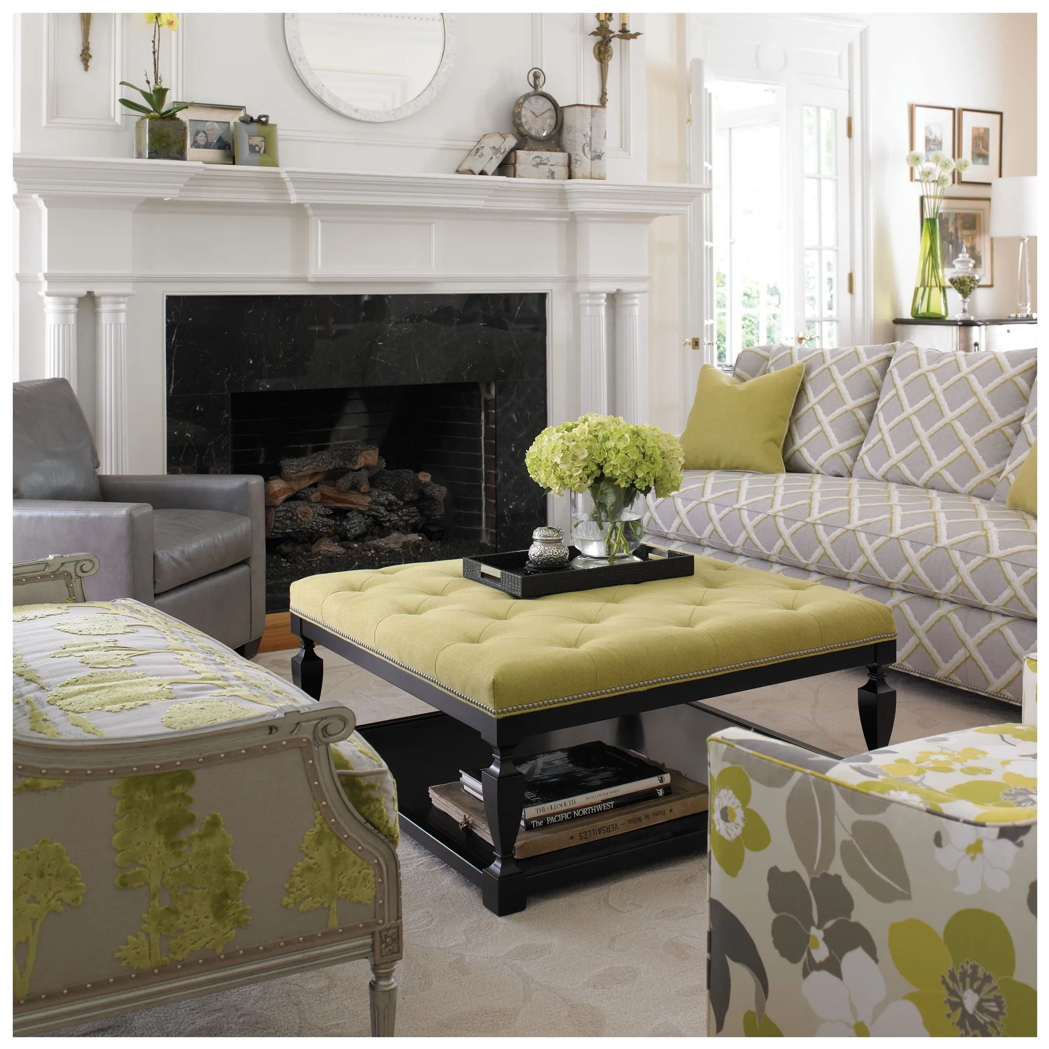 Spencer Leather Ottoman