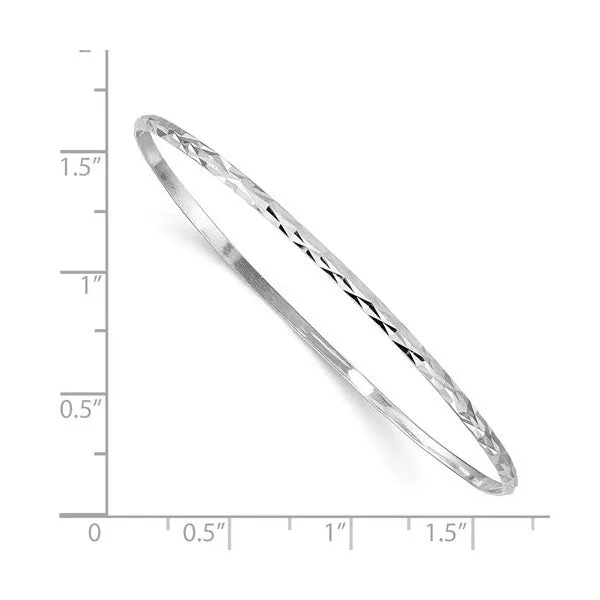 Sterling Silver Diamond Cut Slip-on Baby Bangle Bracelet