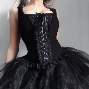 Strappy Black Vest UB6244