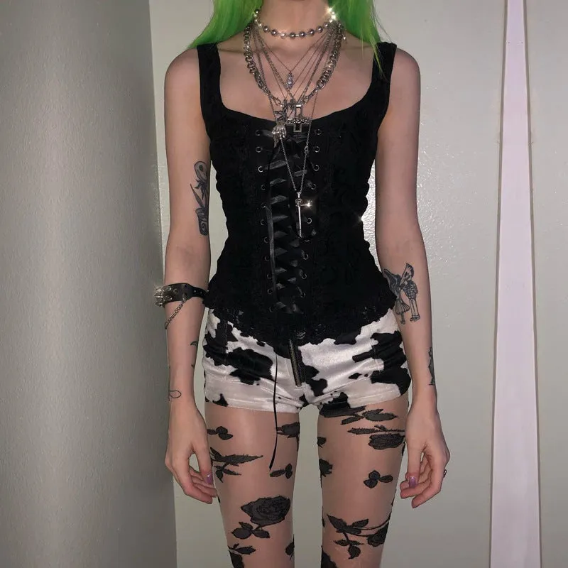Strappy Black Vest UB6244