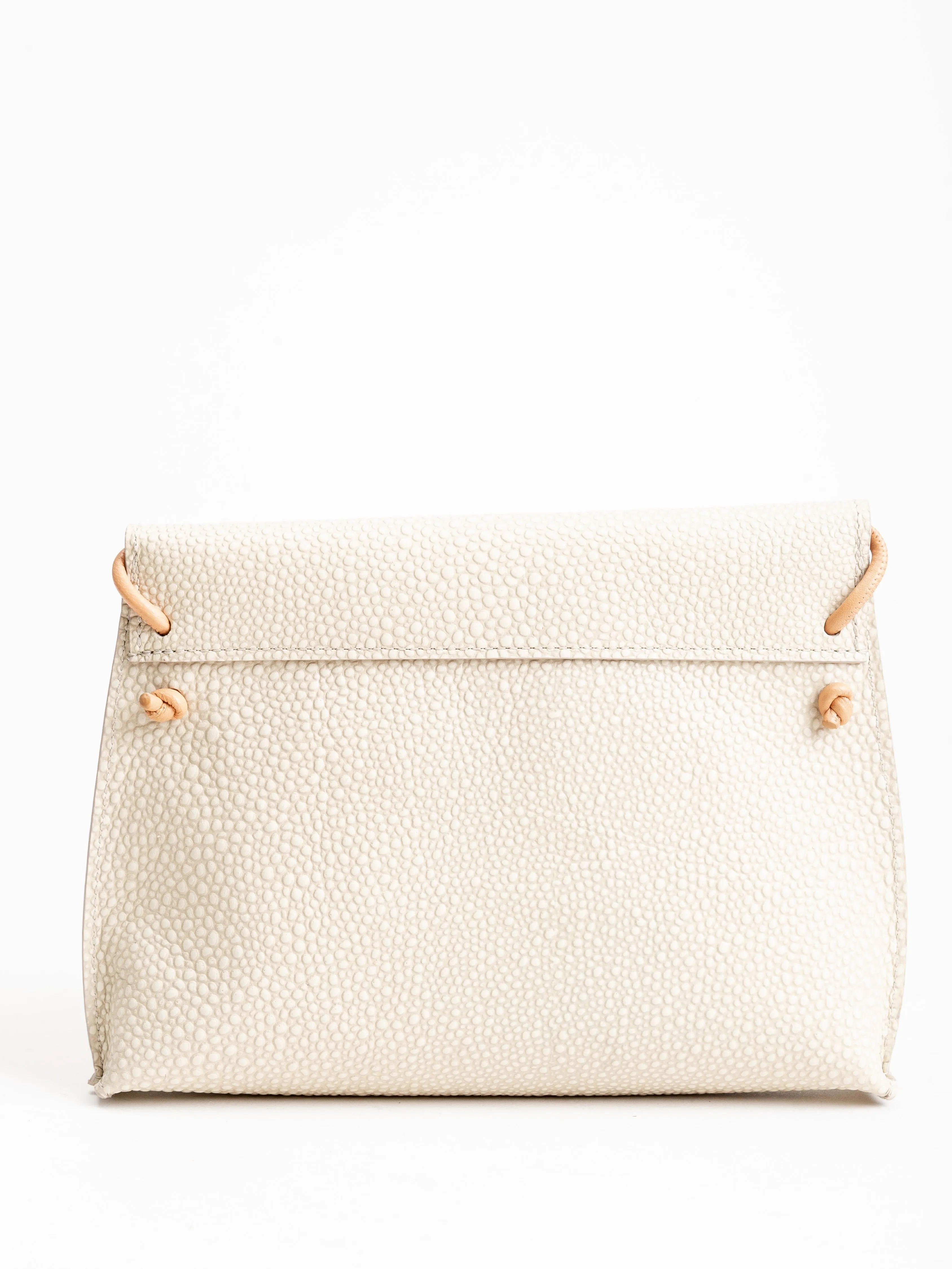 strappy foldover - ivory shagreen