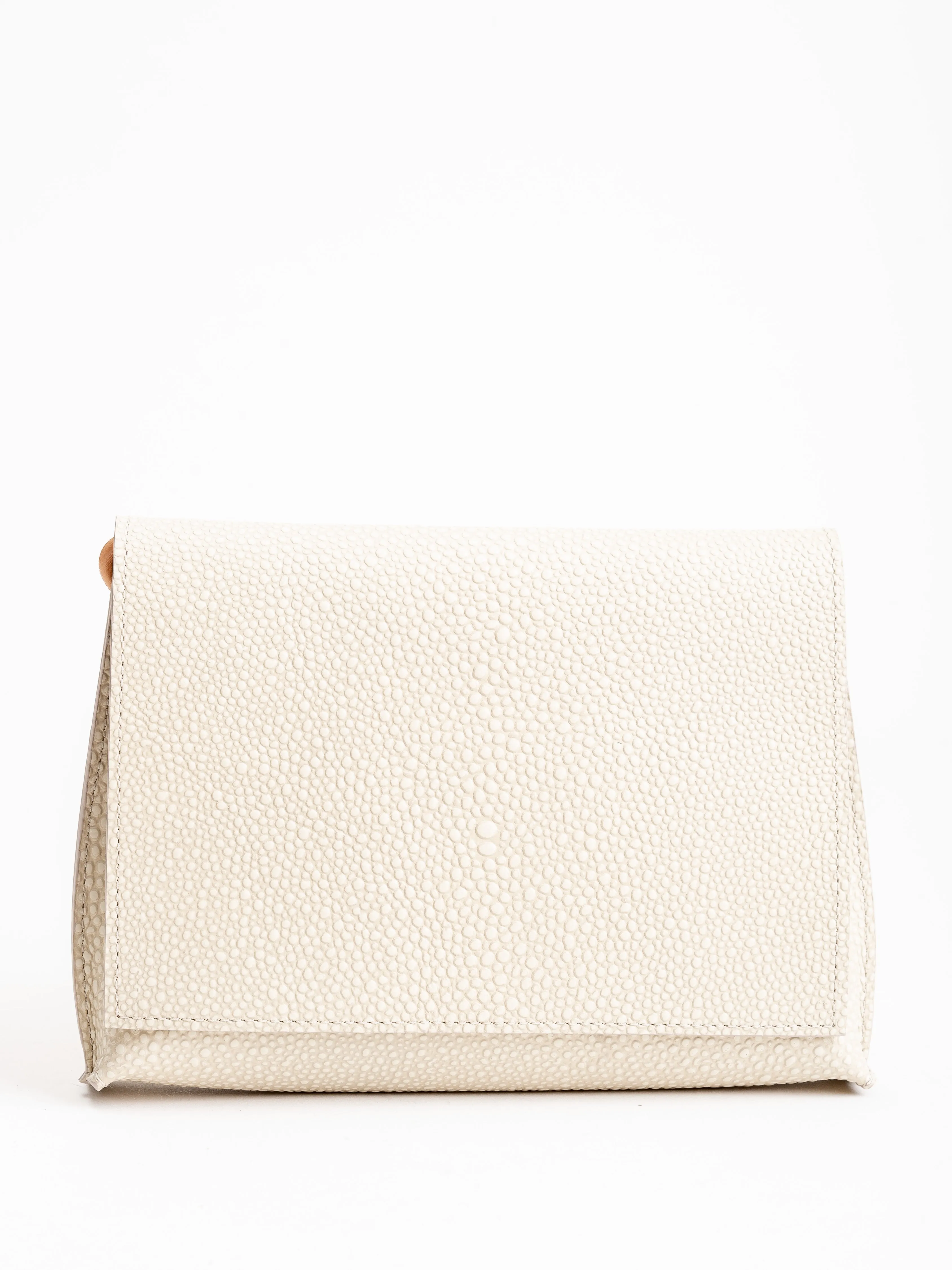 strappy foldover - ivory shagreen