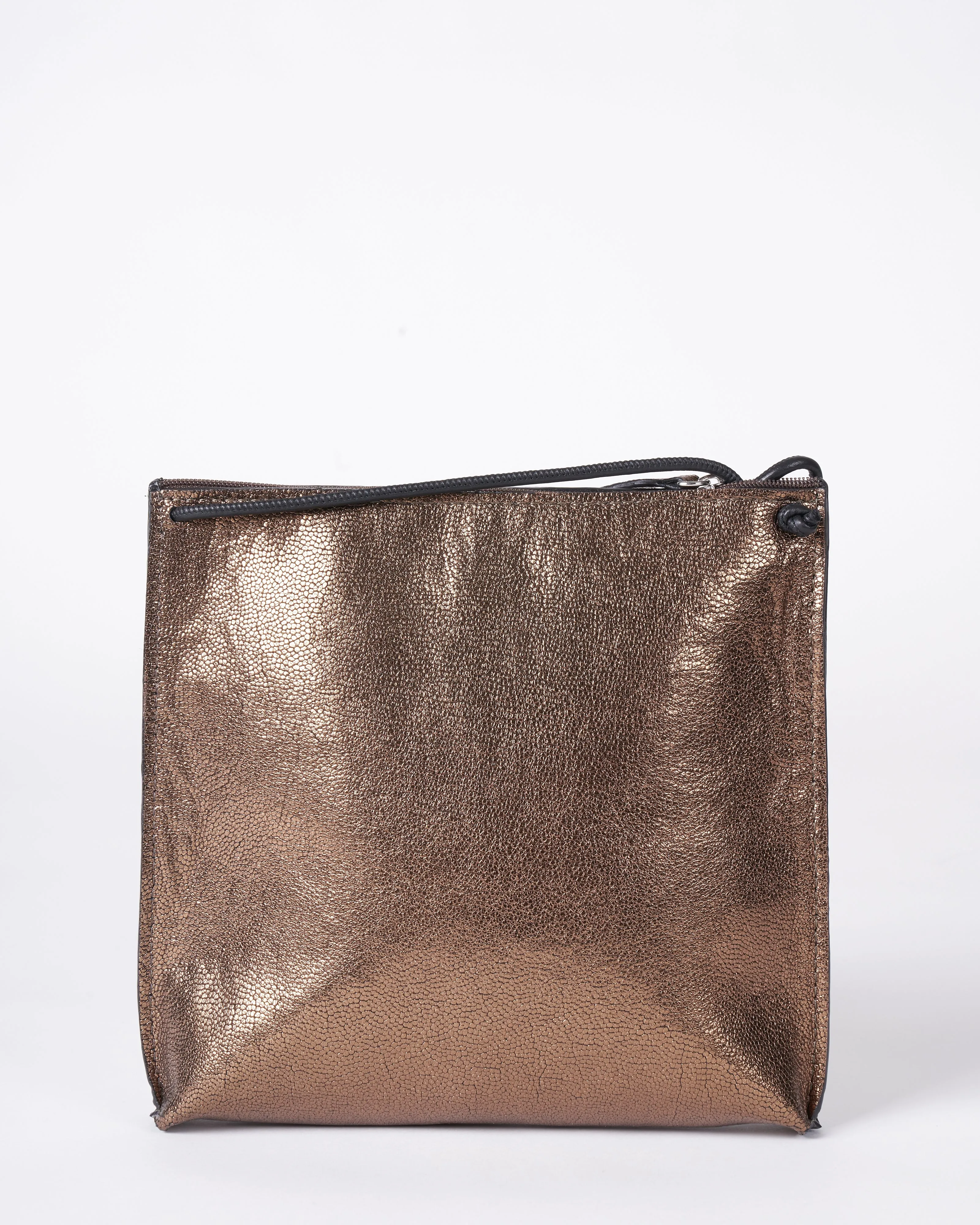 strappy pouch - gold embossed dots