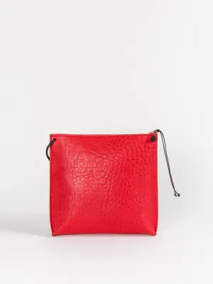 strappy pouch - lipstick washed lamb