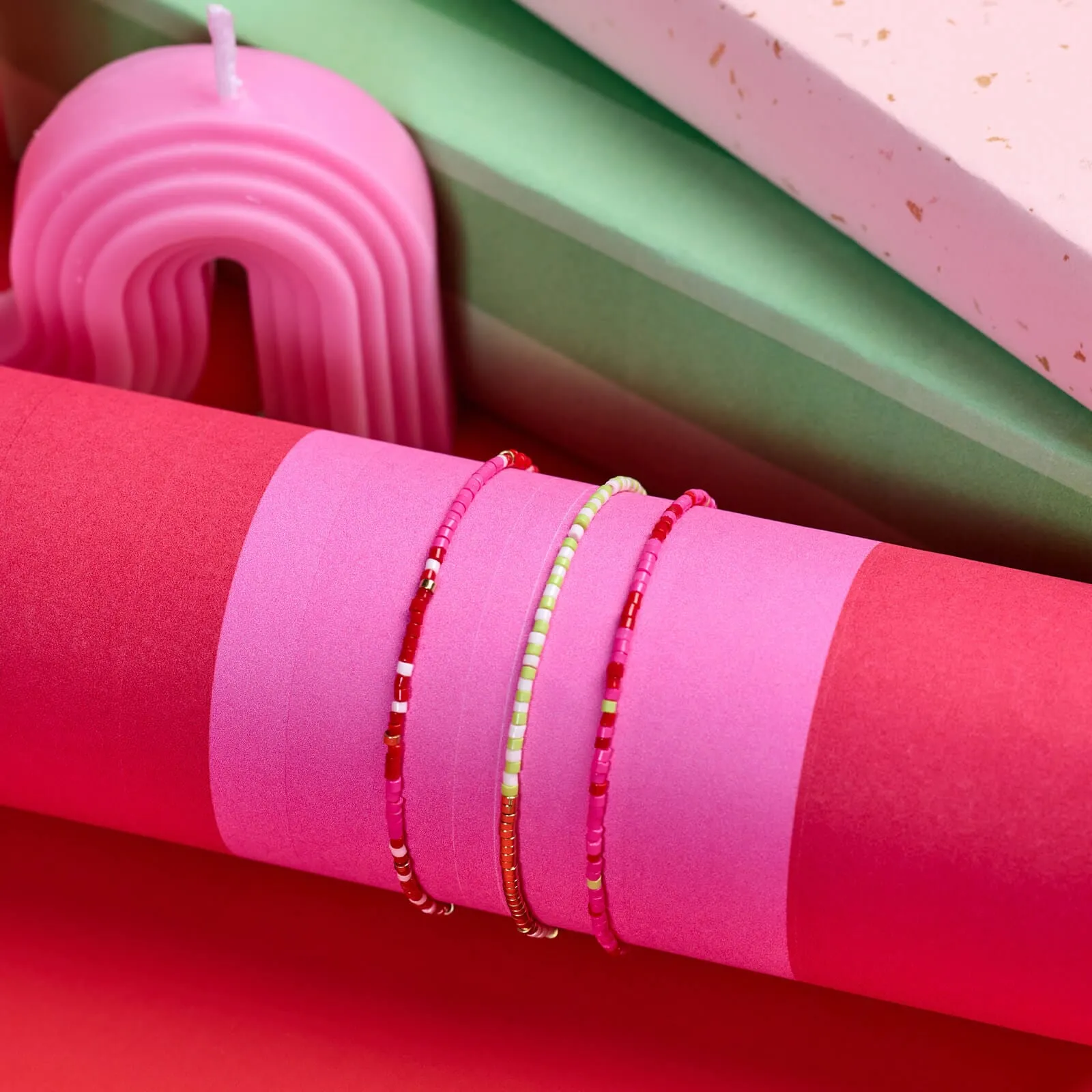 Strawberry Fields Stretch Bracelet Set of 3
