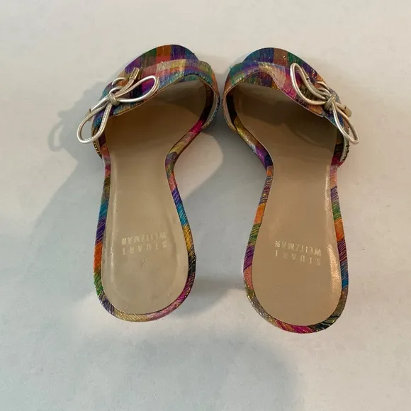Stuart Weitzman Multi Colored Slip On Heels Size 9.5