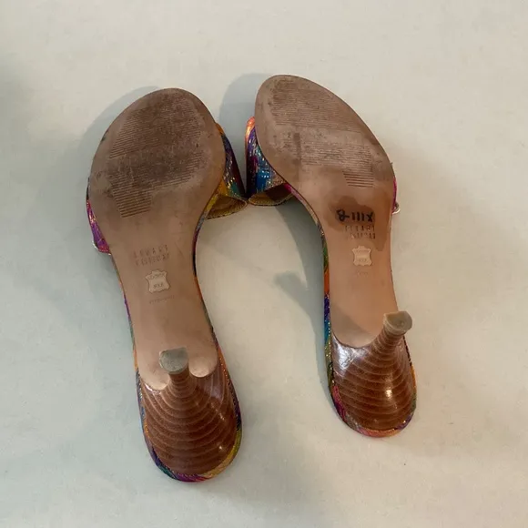 Stuart Weitzman Multi Colored Slip On Heels Size 9.5