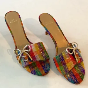 Stuart Weitzman Multi Colored Slip On Heels Size 9.5