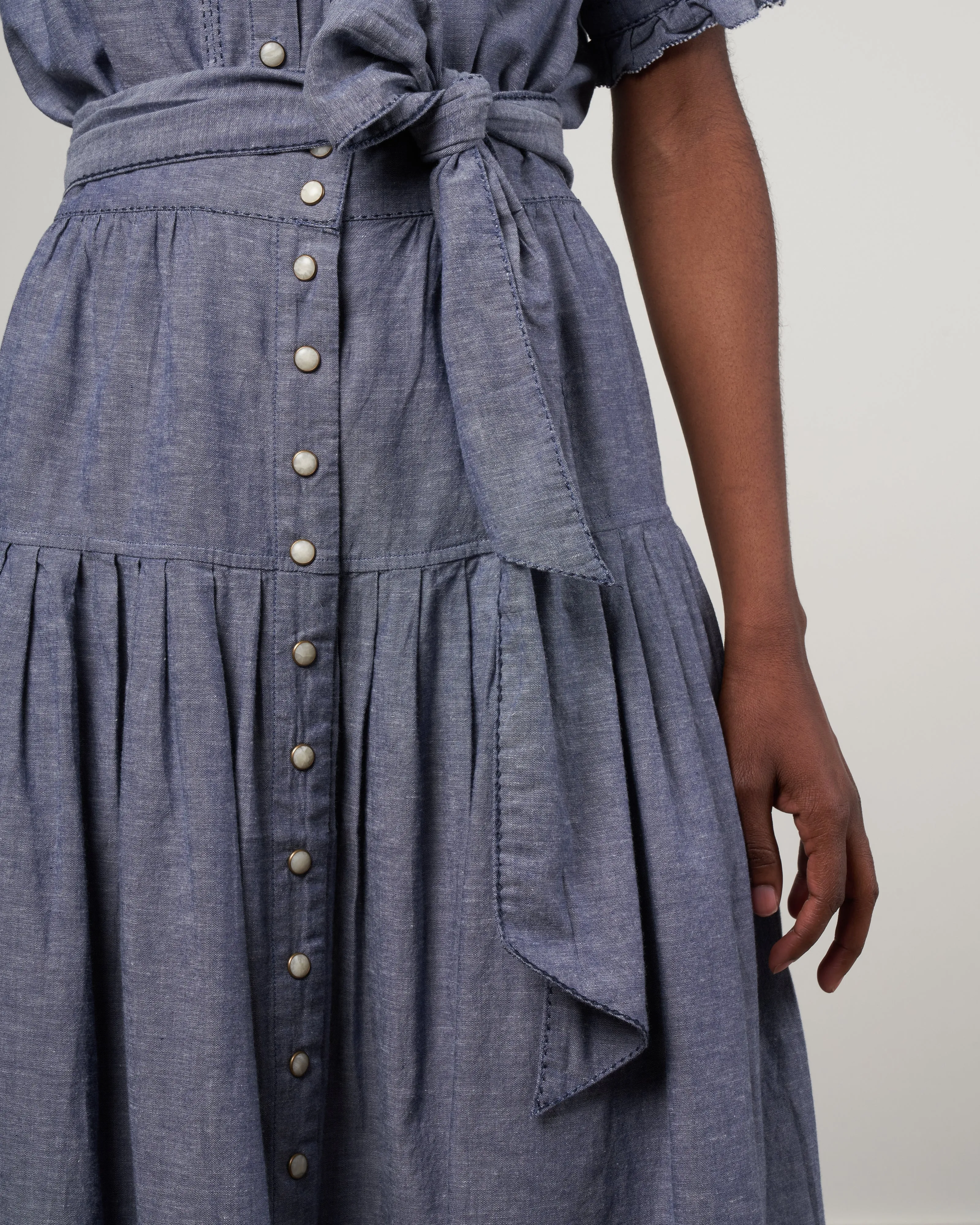 the western highland skirt - navy chambray