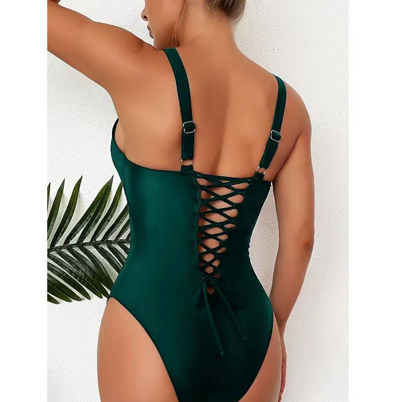 Tight Strappy One Piece Swimsuit