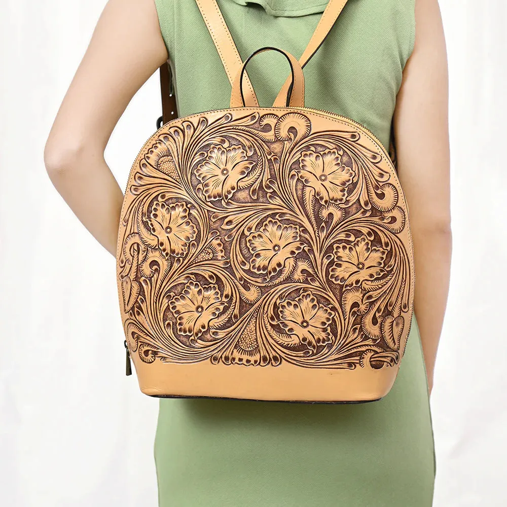 Tooled Leather Concealed Carry Backpack