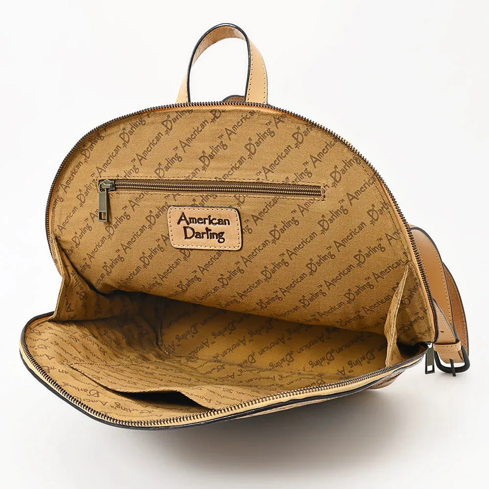 Tooled Leather Concealed Carry Backpack